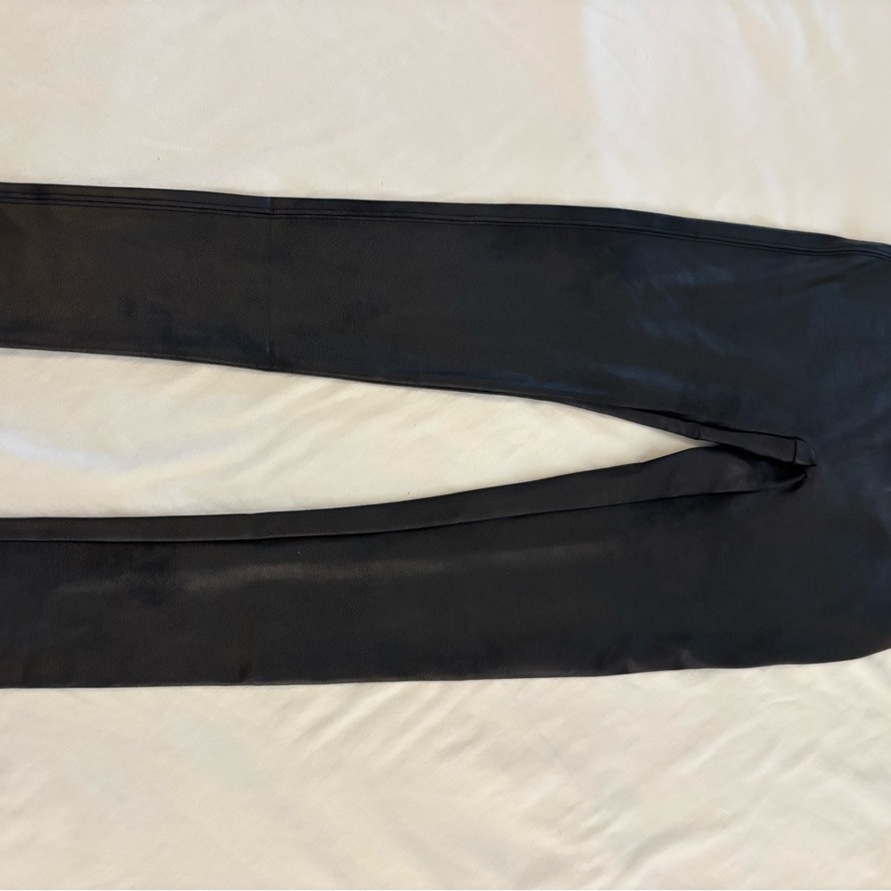 SPANX Black Faux-Leather Leggings